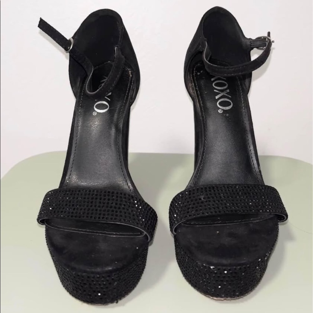 XOXO black Rhinestone heels